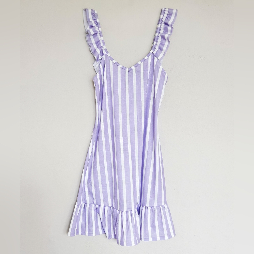 Striped Purple and White Women's Dress